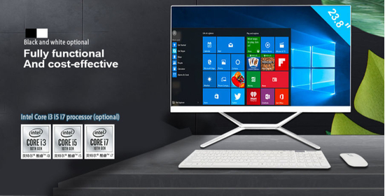 23.8″ All In One Pc Desktop Computer Touch Screen I7 11700 8 Cores 16mb Smart Cache Barebone System